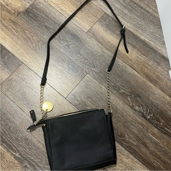 Steve Madden Black Crossbody with Gold Accents - Picture 3 of 8